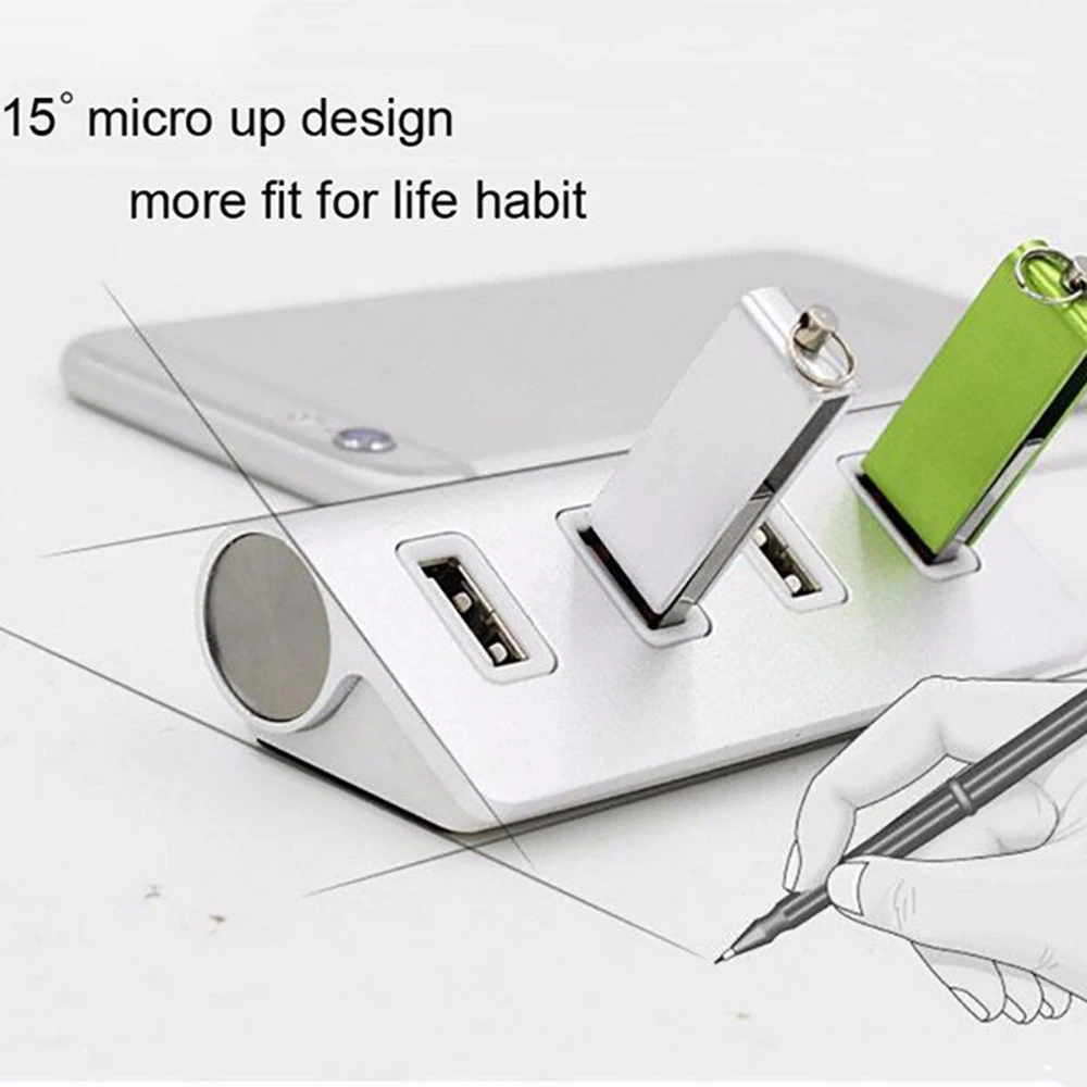 USB разветвитель с 4 портами 2 0 алюминиевый адаптер высокая скорость|Кабели USB| |