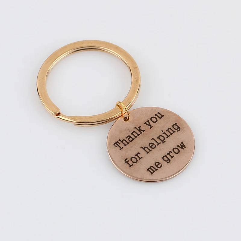 Lettering Thank You For Helping Me Grow Men Women KeyChain Car Key Ring Holder Couple Custom Father Mother's Gifts | Украшения и