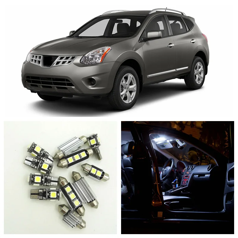 8 шт. белые светодиодные лампы для подсветильник Ки салона Nissan Rogue 2008 2013 гг.|kit arf|kit