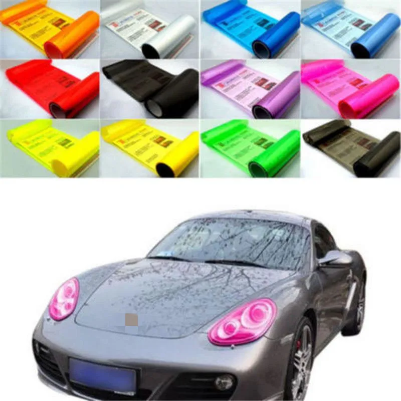

30CM x 200CM Car Light Sticker 9 Colors Protective Film On Lights Headlight Taillight Lamp Stickers Auto Styling Accessories