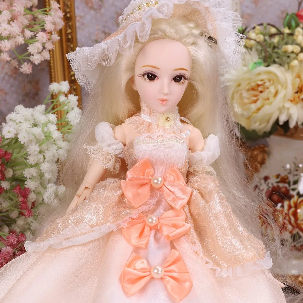 DQ bjd 45 см дневник королевы 1/4 блонд волосы куклы шампанское одежда шляпа обувь