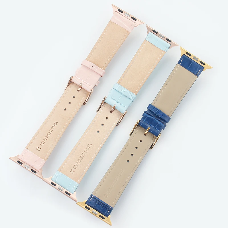 ALK Band for Apple Watch Series 4strap 38 40 42 44mm Watchbands Belt Watch Accessory Bracelet for Iwatch  Genuine Leather Buckle