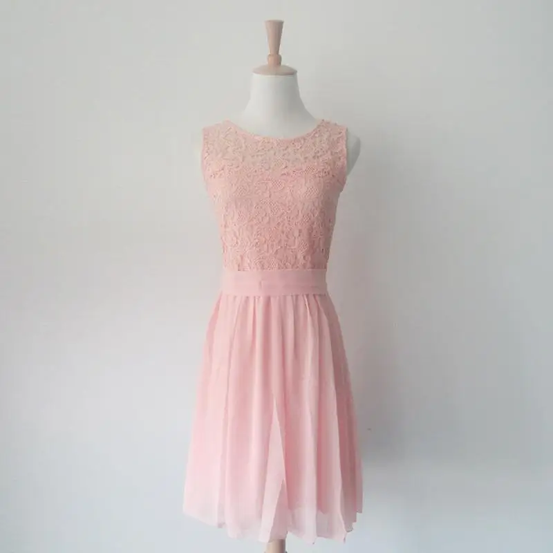 Женское кружеввечерние вечернее платье розовое элегантное шифоновое без
