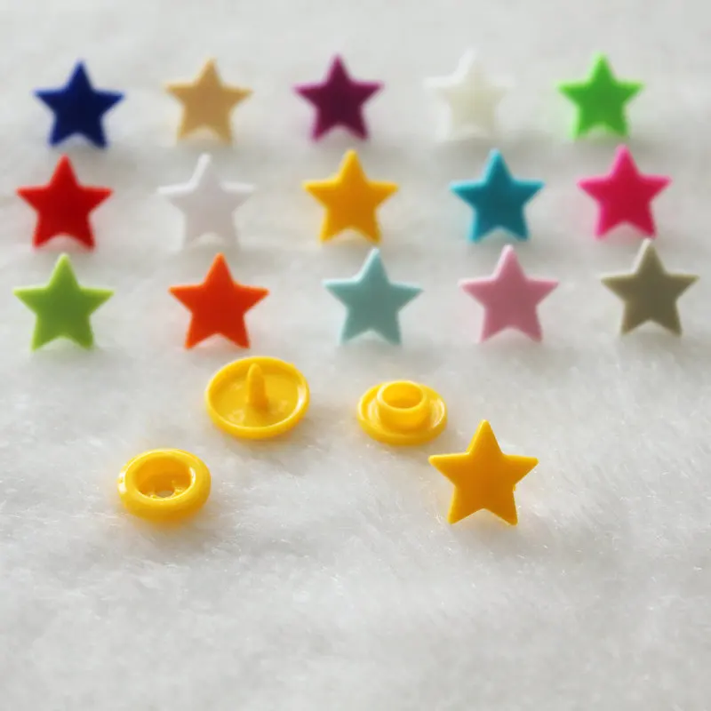 150 Sets of KAM Plastic Snap Button Baby Diapers with Mixed Five-pointed Star Type - 15 Colors image 4