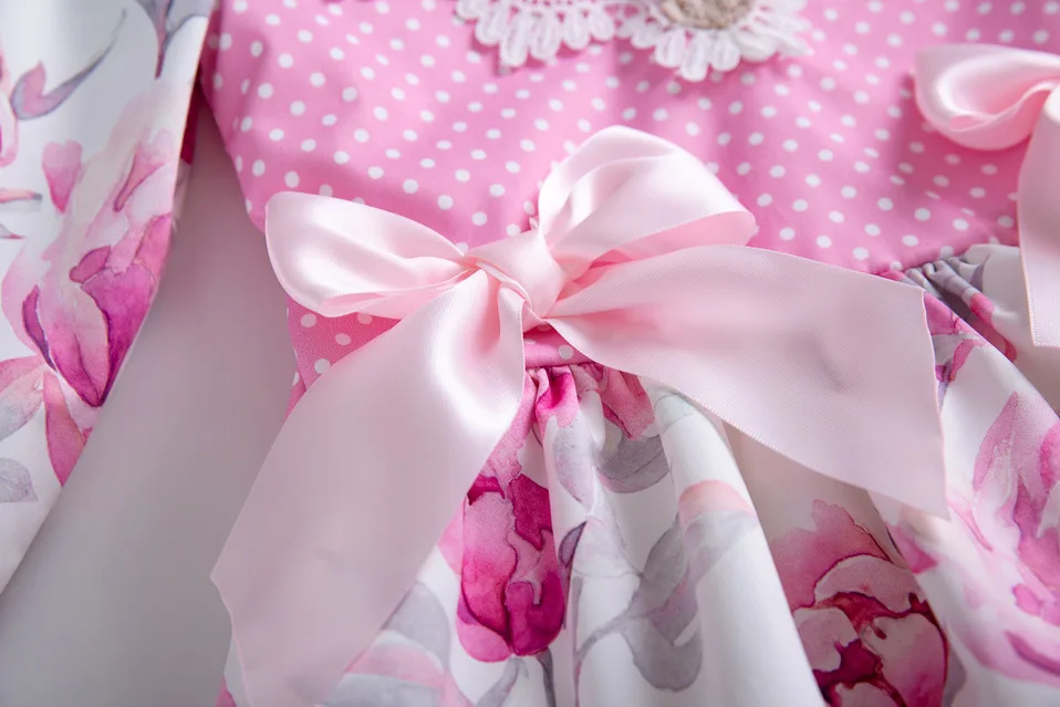 Pettigirl/розовое платье в горошек для маленьких девочек праздничные платья