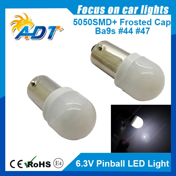 100 шт. 906 Ba9s #44 6 3 V AC матовый 47 Pinball led Light 5050 светодиоды холодный белый для кормовой