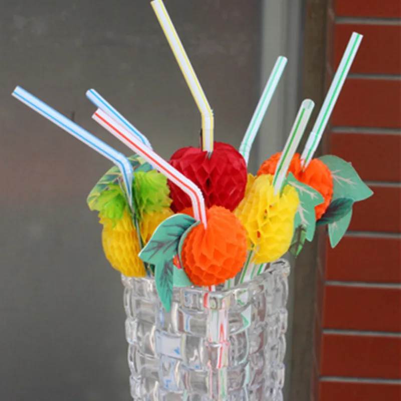 Одноразовая посуда 50 шт. пластиковые соломинки для фруктов праздников коктейлей