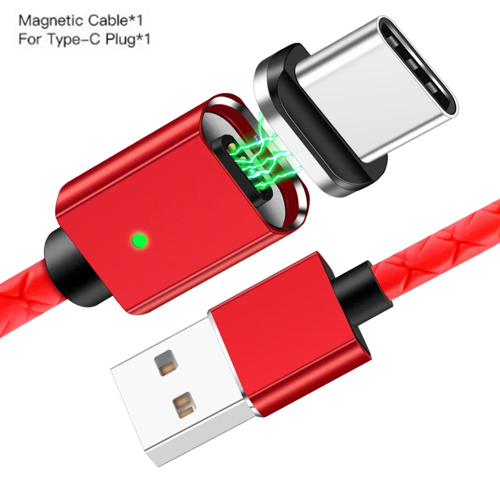 Red 1m For Type C Магнитный usb-кабель Олаф 3А для iPhone type C, магнитный кабель для зарядки и передачи данных, Кабель Microusb для samsung Android, кабели для мобильных телефонов - Цвет: Red 1m For Type C