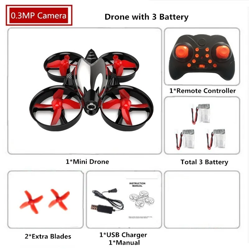 Мини-Дрон с 0.3MP Wi-Fi Камера RC вертолет 6-осевой гироскоп 2,4 ГГц Безголовый режим Высокий режим ожидания Квадрокоптер VS H36 E010 игрушки - Цвет: G1 Camera