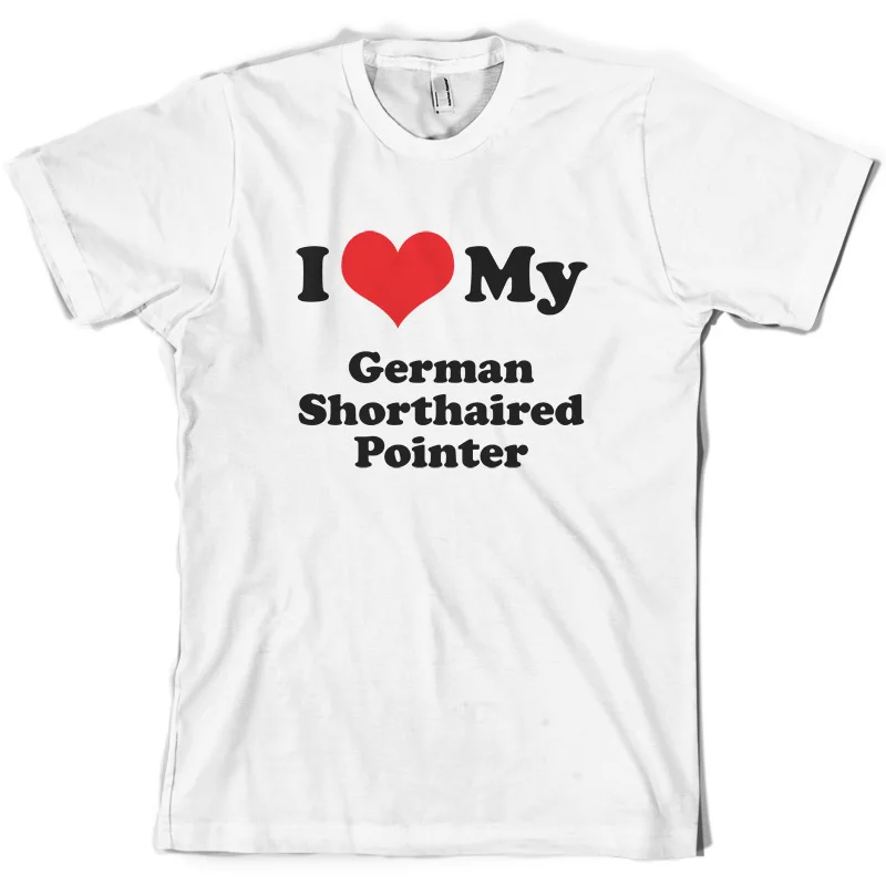 I Love My German короткошерстная указка Мужская футболка 10 цветов с принтом собаки