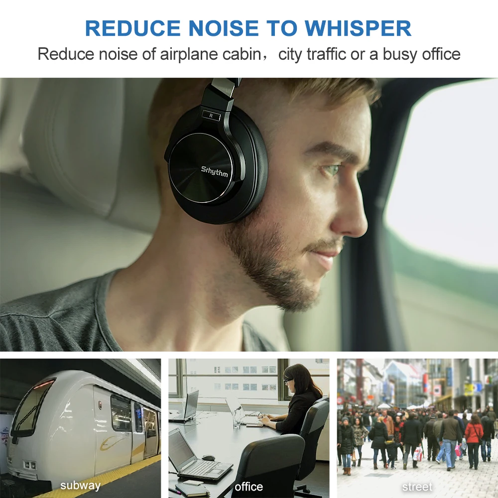 Наушники с шумоподавлением Bluetooth беспроводные наушники глубокий бас ANC Складная