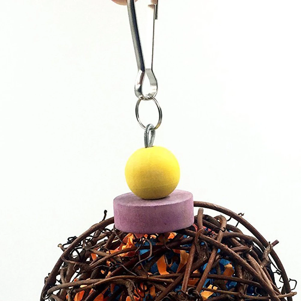 Preening фуражная бумага полоски попугай ротанга мяч скрыть безопасный Санитарная