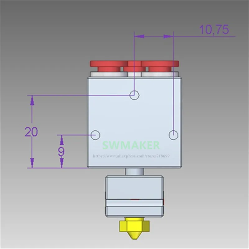 1 Набор полностью металлическое водяное охлаждение Hotend Bowden-подача жидкое 0 4 мм 75