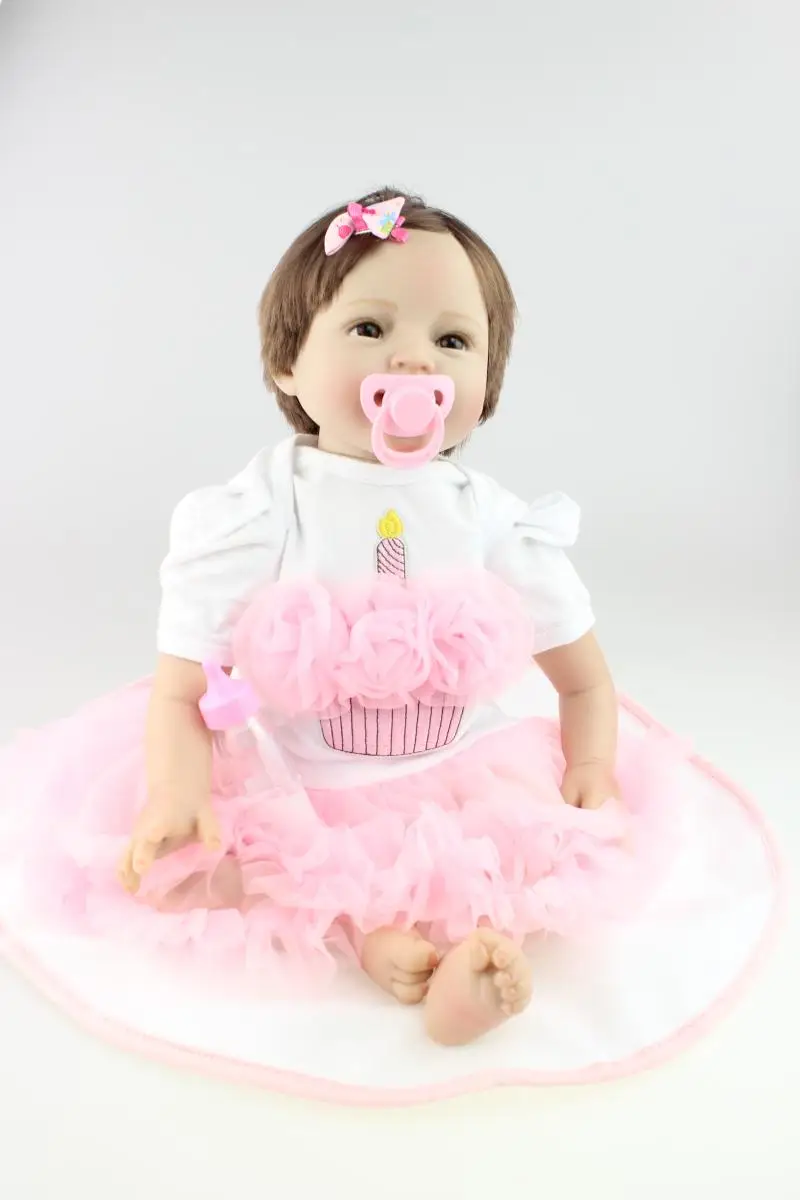 Реалистичные силикона Reborn Baby Куклы мягкий виниловый девушка 22 &quotс магнитом