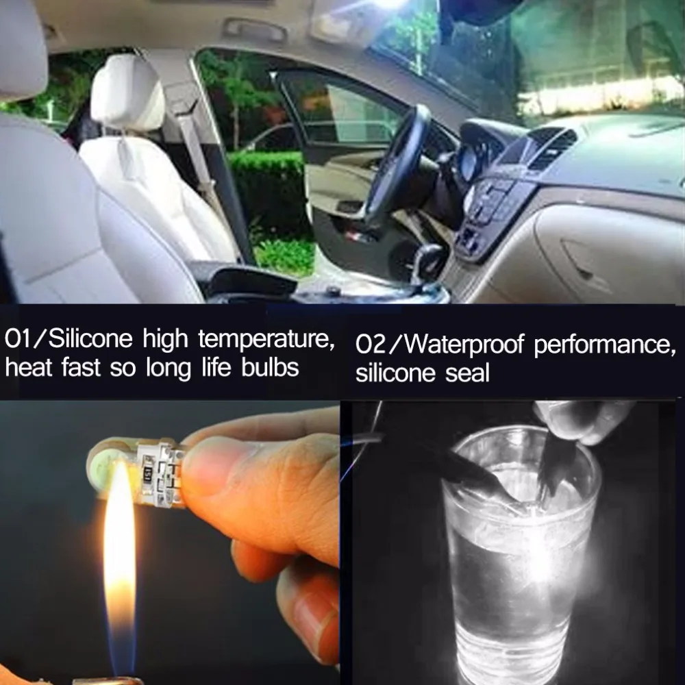 10 шт. светодиодный светодиодные лампы T10 W5W Led 194 168 белый монолитный блок
