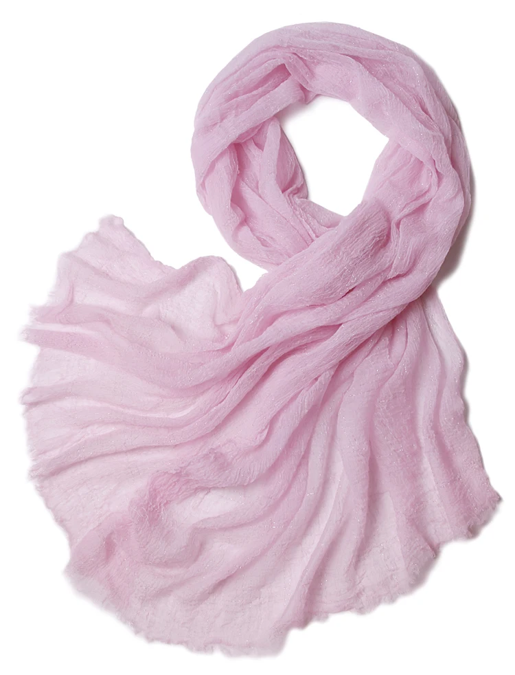 

Spring and summer folds cashmere silver wire mesh scarf scarves