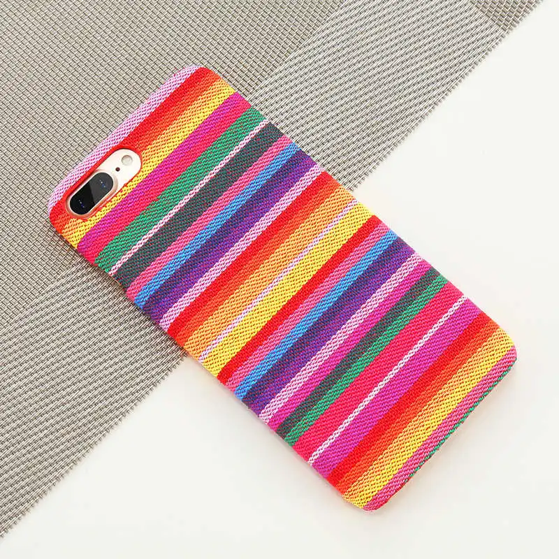 KISSCASE Bohemia Style Phone Case For iPhone 7 8 6 6S Plus X Colorful New Cloth Cases 5 5S SE Back Covers Coque |