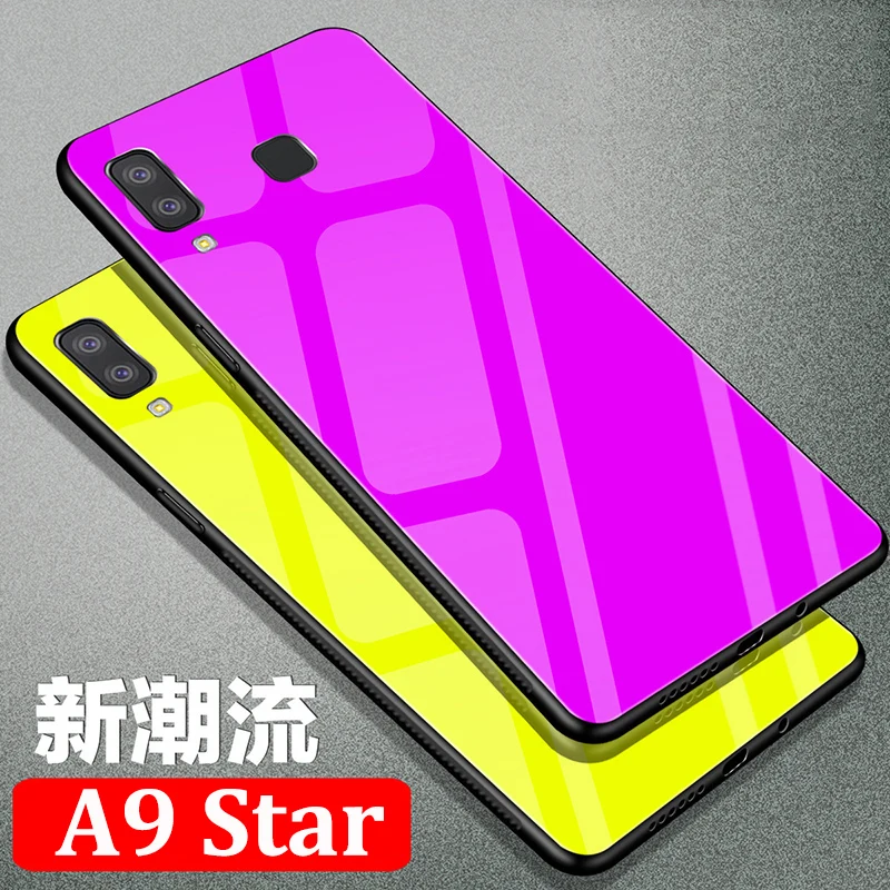 2 шт. для samsung galaxy A9 Star чехол 9 звезда кожи случаях закаленное Стекло задняя крышка