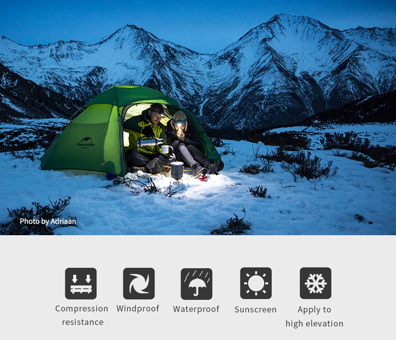 NatureHike облако пик 2 гексагональной Сверхлегкий Палатка 2 человек Открытый Кемпинг Туризм 4 сезона двухслойная ветрозащитная палатка