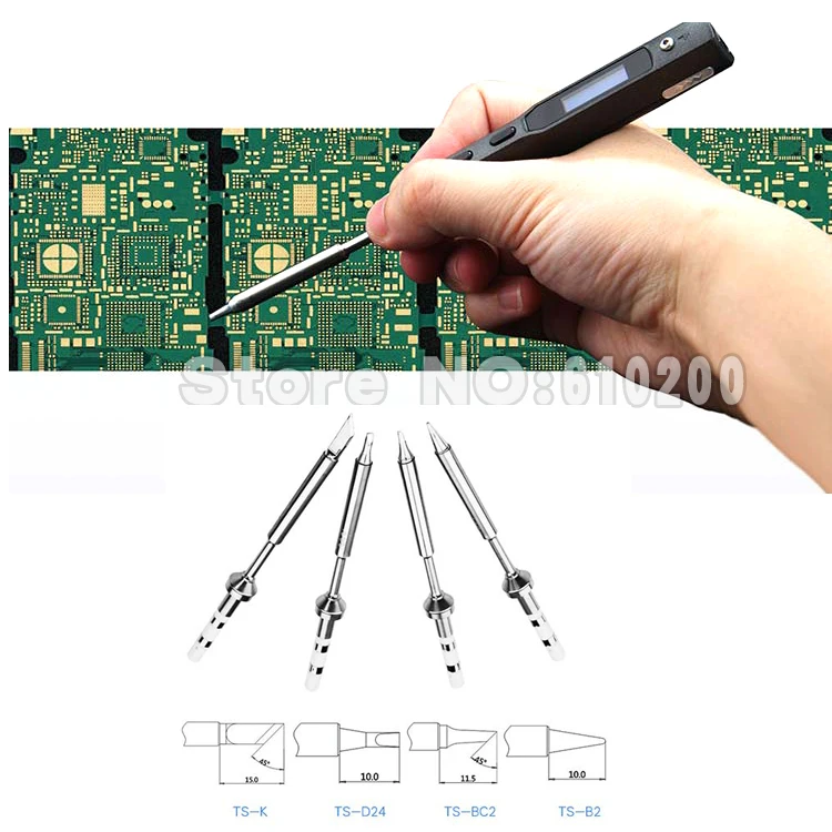 Программируемый цифровой мини паяльник TS100 в виде ручки с ЖК дисплеем и 4