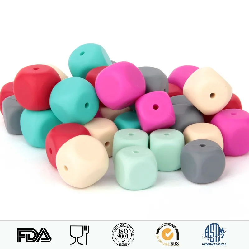 

Free shipping-2pcs 12mm Dice Loose Silicone Beads Teething Beads For Chew Jewelry Made For DIY Long Necklace New Fashion Jewelry