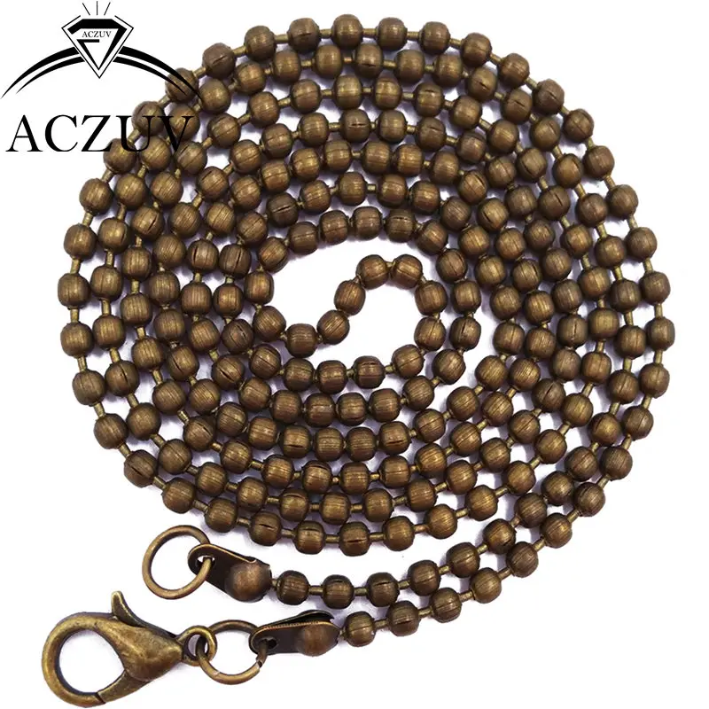 100pcs Antique Bronze 2.4mm Bead Chains 40cm to 80cm Metal Ball Chain Necklace with 12mm Lobster Clasp BBC014 | Украшения и