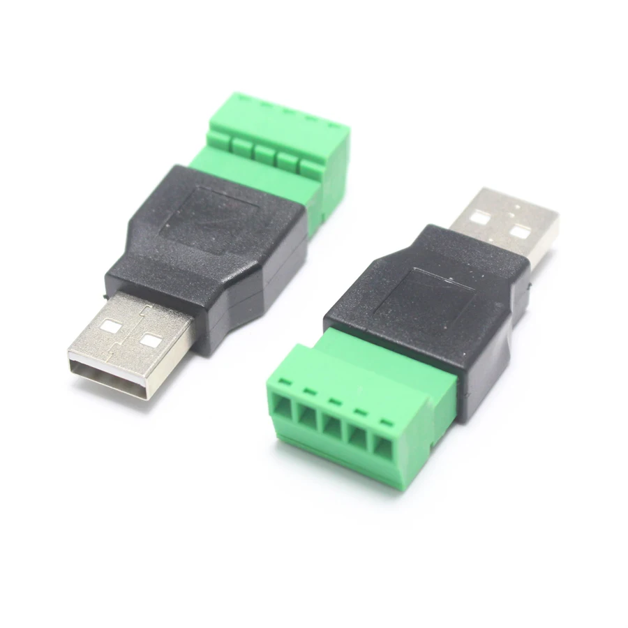 1 шт. коннектор с разъемом USB 2 0 A папа на 5 штырьков зеленый клеммный разъем