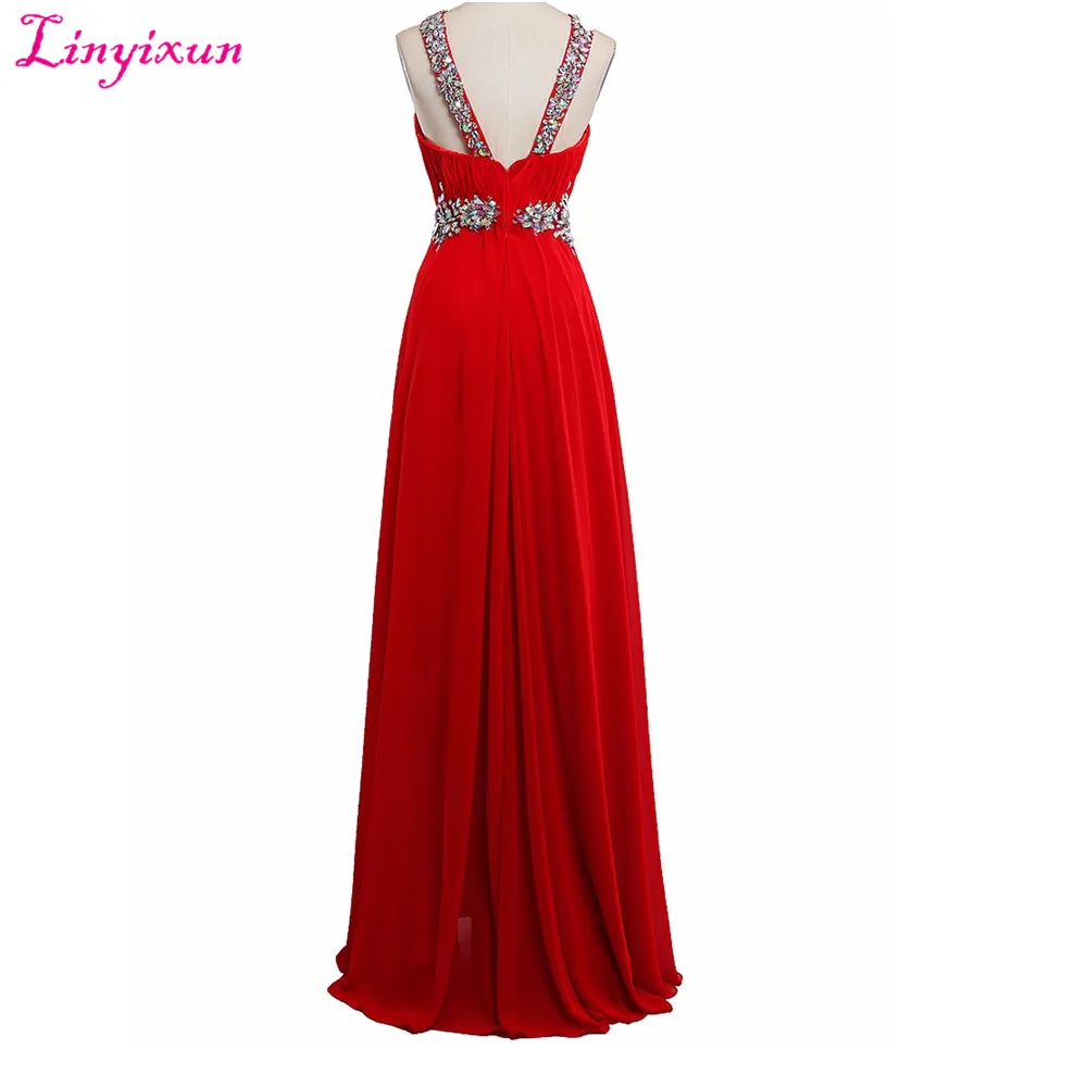 Linyixun настоящая фотография Новое поступление Galajurken красное шифоновое длинное