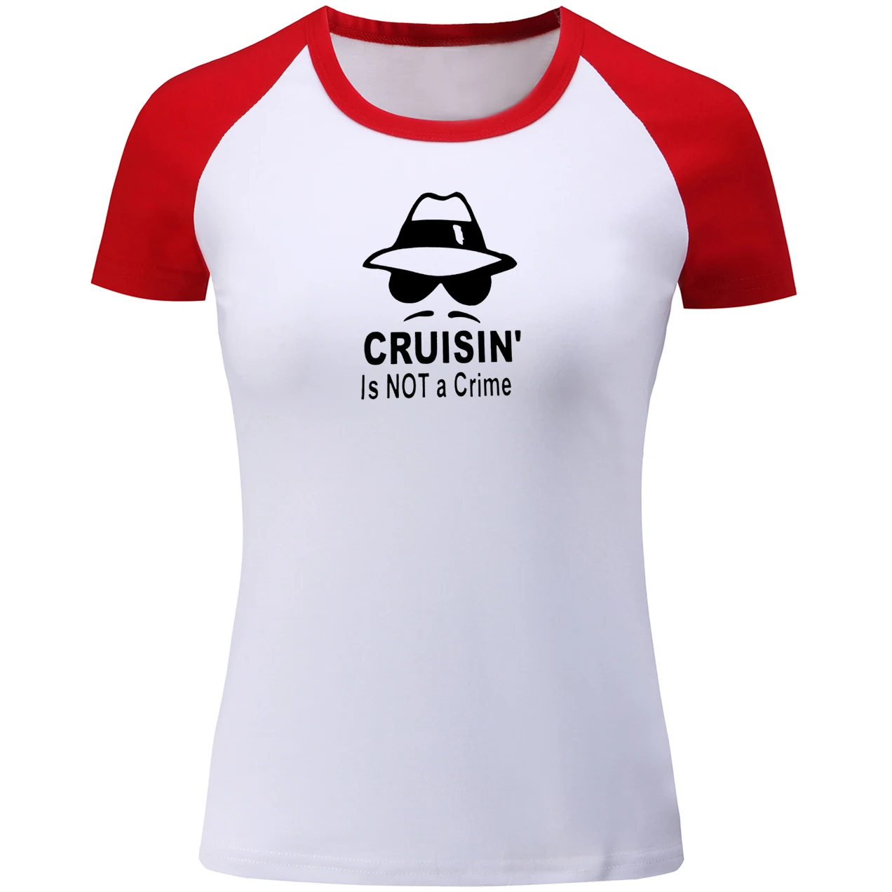 IDzn Cruisin is not a Crime реглан с коротким рукавом забавная футболка для женщин