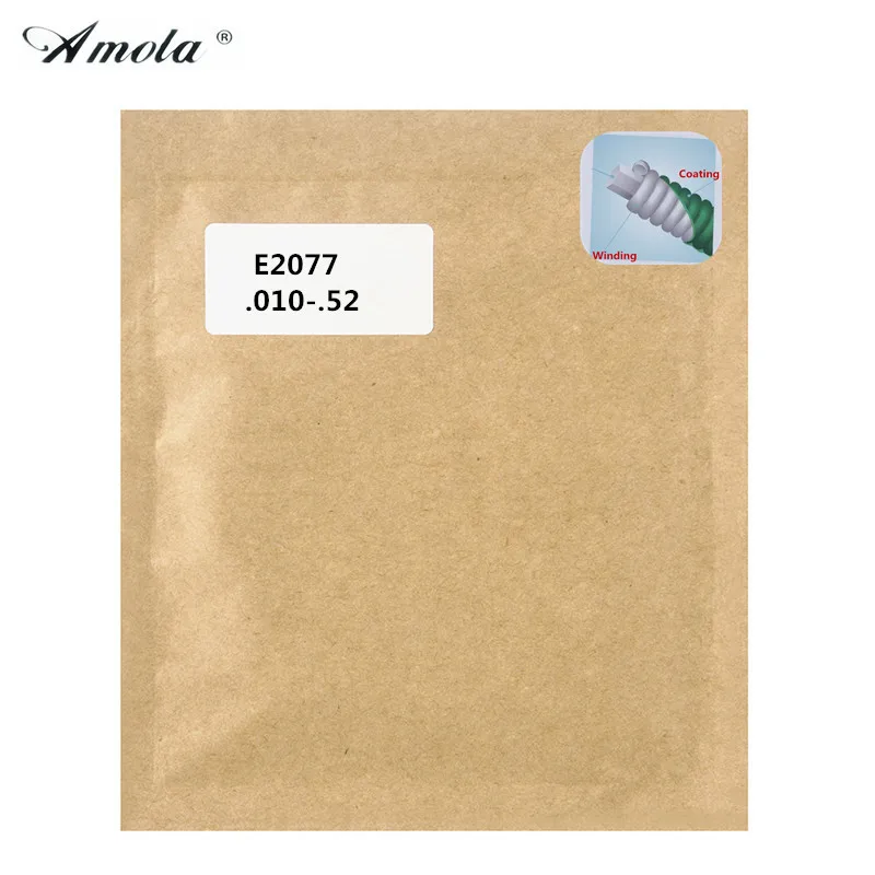 Струны E2077 для электрогитары w NANOWEB Coating светильник/Heavy .010-.052 запчасти гитары