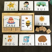 montessori learning english cards alphabet spelling words kids games spelling word building block early educational toys