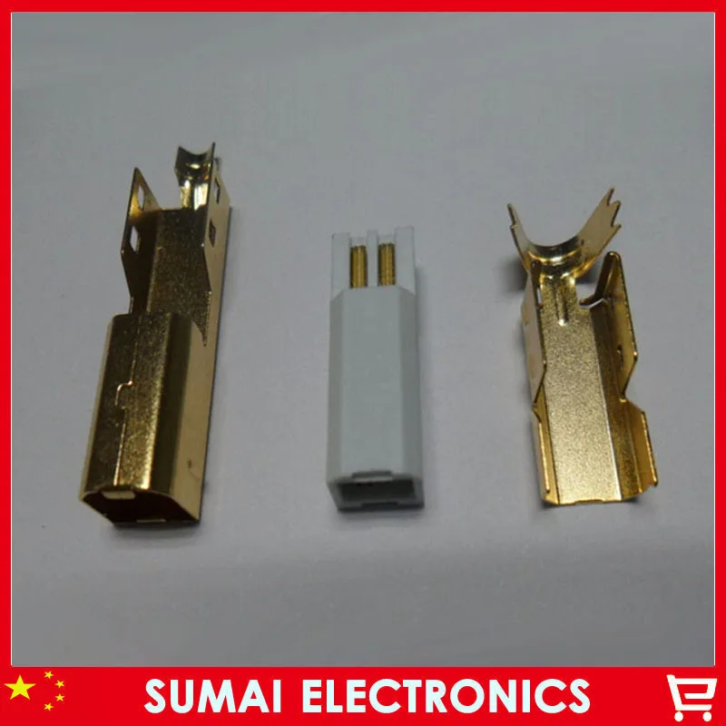 10 шт./лот 3u высокое качество Золотое покрытие DIY USB 2 0 B Тип штекер Джек провод