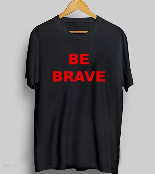 Женская футболка с надписью BE BRAVE летняя хлопковая Повседневная | одежда