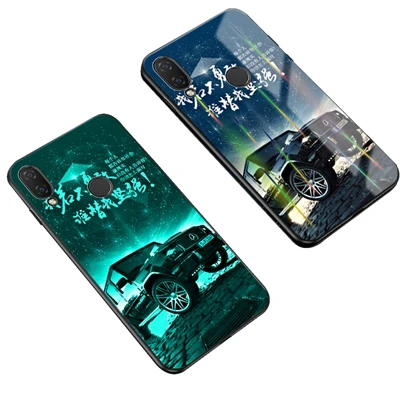 B Роскошный стеклянный чехол для телефона Lu mi nous для Xiao mi Xio mi 9 8 A2 Lite A1 Red mi Note 8 7 5 4X Pro Red mi 7 6 Pro 5 Plus K20 Pro - Цвет: B