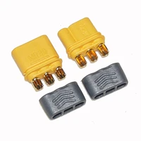 3pairs amass mr30 mr30 m connector plug upgrated of xt30 female male gold plated for rc parts with 2pcs heat shrink