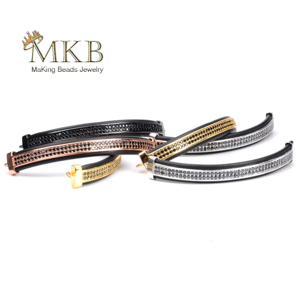 5 шт 7*60 мм Micro Pave кубический циркониевый Длинные трубки бусины соединители для