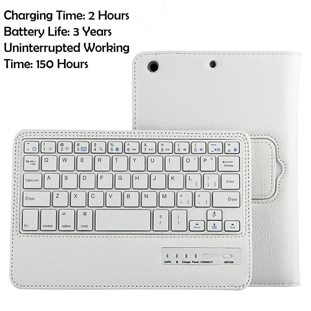 Для iPad Mini клавиатура складной кожаный чехол со съемной клавиатурой Bluetooth для Apple 1
