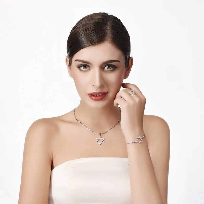U7 Звезда Давида Кольца Для Женщин Израиль Ювелирные Изделия С Циркониями Оптом
