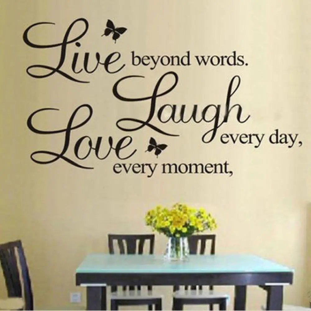 New Qualified Wall Stickers Decal Home Decorations Live Laugh Love PVC Wallpaper for living room | Дом и сад