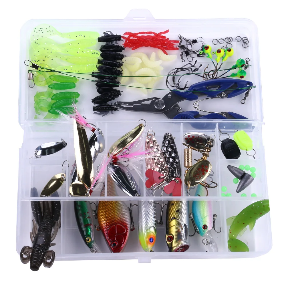 Thundershower 110pcs Fishing Lures Set Mixed Minnow Piler Lure Kit Fishing Gear Sea Fish Bass Pesca