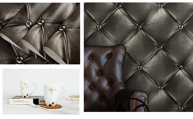 3D обои из искусственной кожи для гостиной рулон бумаги фон стены Papel де Parede