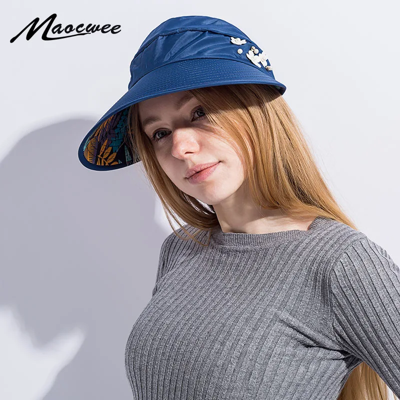 

Шляпа Женская Солнцезащитная с широкими полями, Пляжная шапка с цветами, для девушек, с защитой от УФ-лучей, кости
