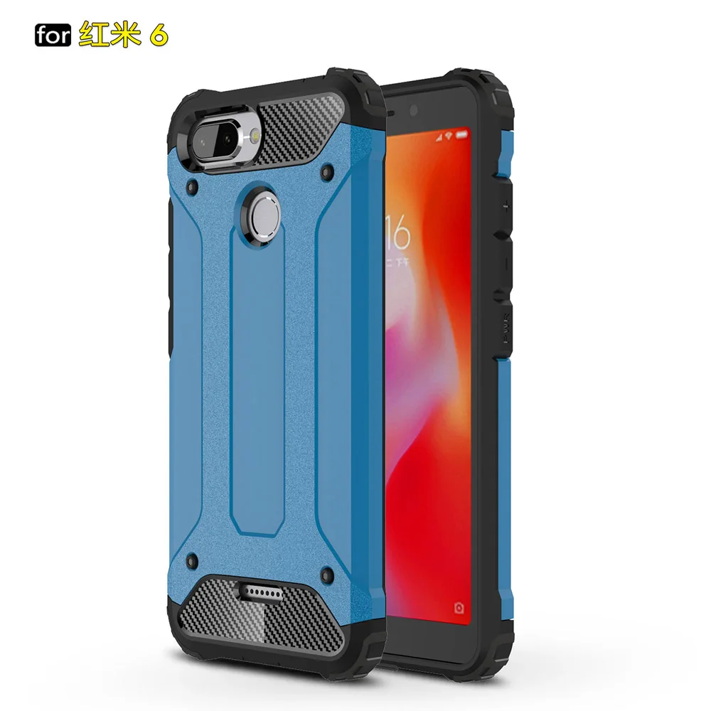 Sky Blue Противоударный защитный чехол 5,45 для Xiaomi Redmi 6 Чехол для Xiaomi Redmi 6 Redmi6 чехол-лента на заднюю панель - Цвет: Sky Blue