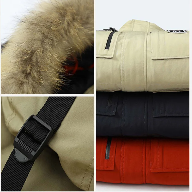New Winter Big Genuine Fur Hooded Duck Down Jackets Men Warm High Quality Coats Male Casual Outerwer Parkas 3XL | Мужская одежда