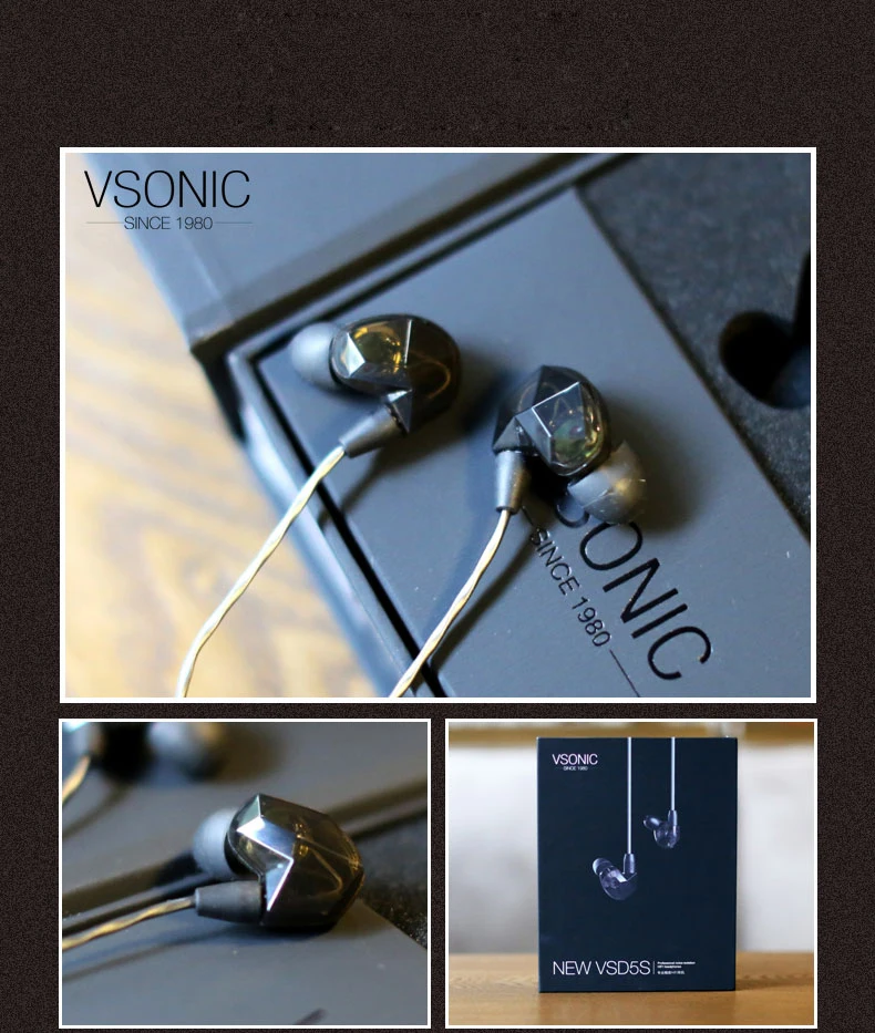 VSONIC VSD5S/VSD5 Динамический драйвер высокое качество IEMs Внутренние наушники спортивные наушники-вкладыши