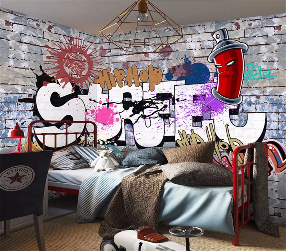 3d обои Гостиная Детская диван фон мода музыка граффити украшение дома росписи hudas