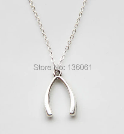 Винтажное серебряное ожерелье с подвеской сделай желание удачи массивное