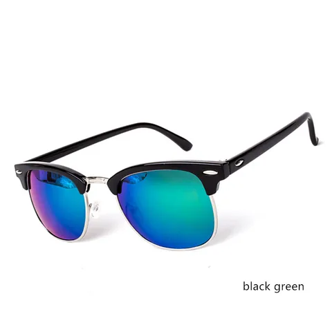 Солнцезащитные очки в полуметаллической оправе UV400 для мужчин и женщин, брендовые дизайнерские зеркальные модные, классические