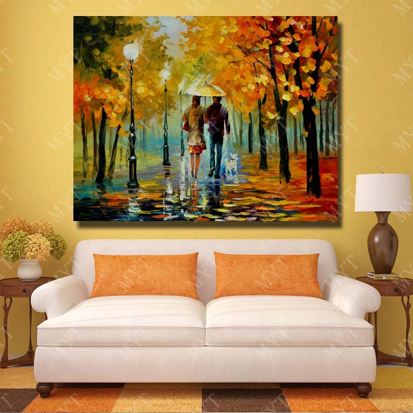 Любитель ходить в лес путь пейзаж ручная роспись нож маслом для современной