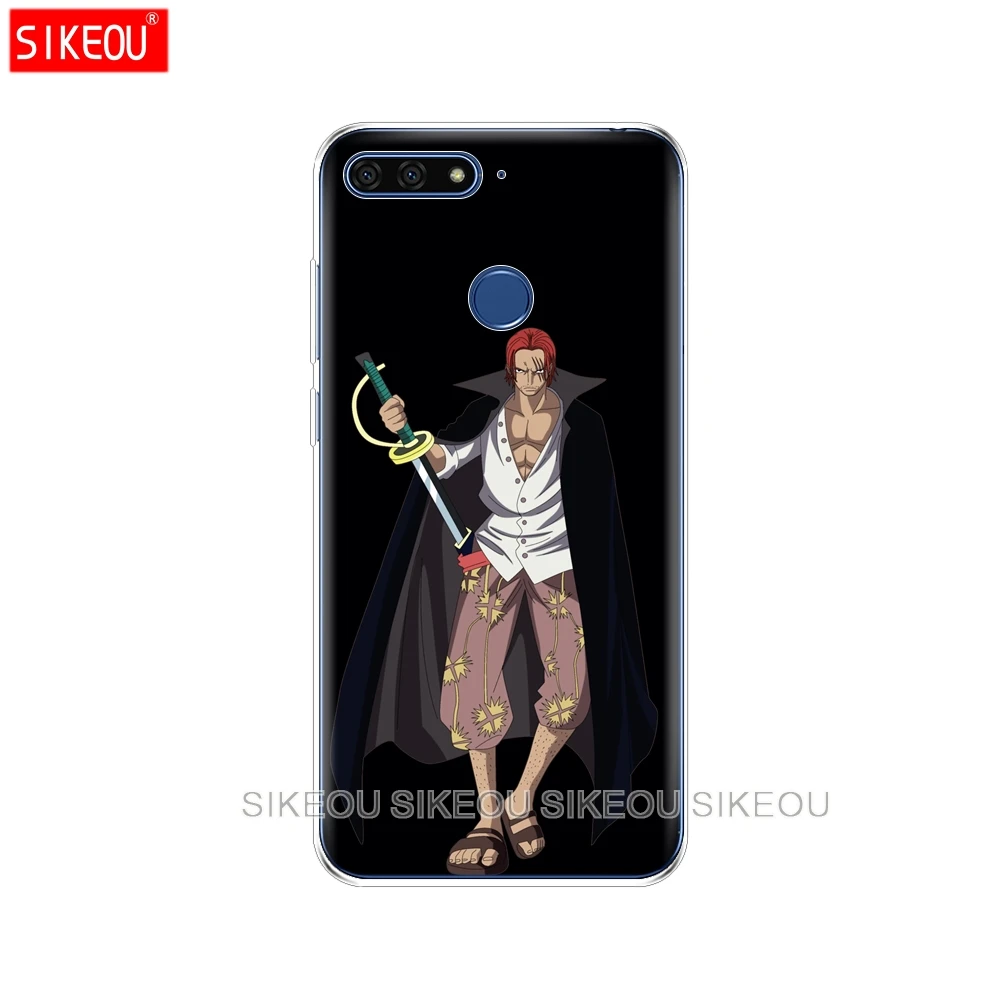 Силиконовый чехол для телефона Huawei Honor 7A PRO 7C Y5 Y6 Y7 Y9 2017 2018 Prime One Piece Shanks аниме Red Hair |